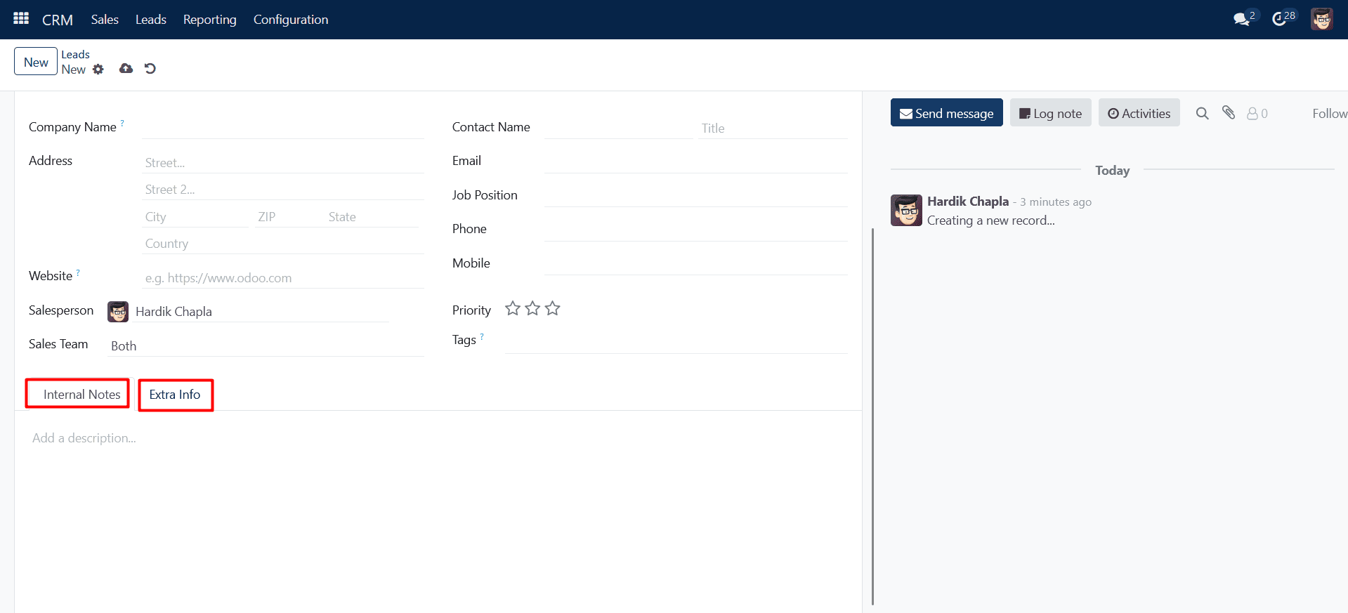 Add Internal Notes