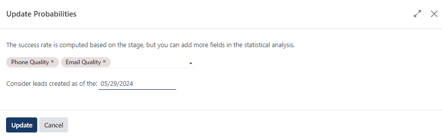 Update probabilities